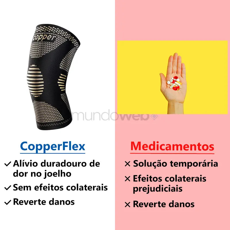 CopperFlex - Joelheira Ortopédica de Cobre (Kit 2 unidades)